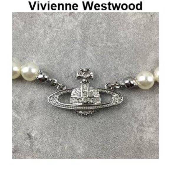 BRAND NEW Vivienne westwood gold Orb Pearl Choker Necklace - Picture 5 of 5